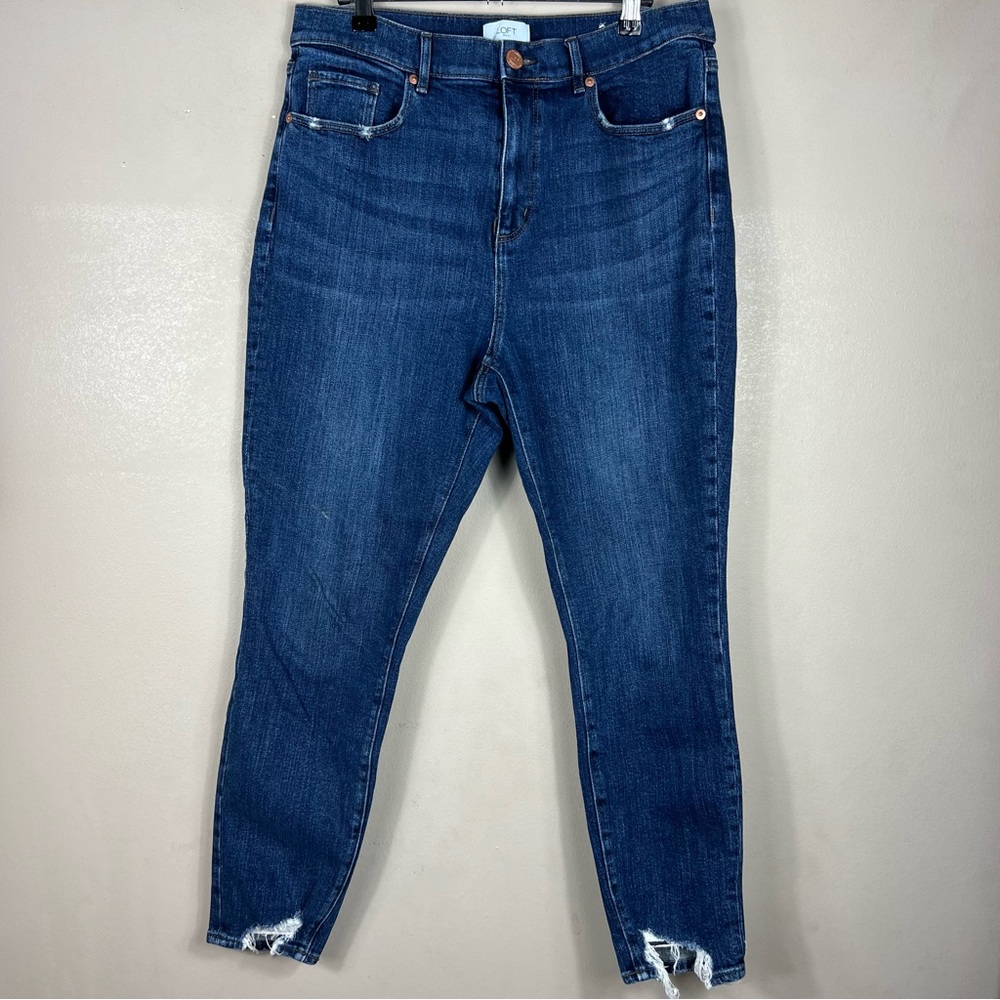 LOFT Women's High Rise Jeans - Dark Blue